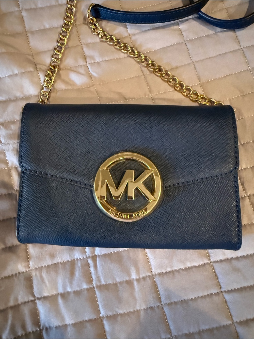 Michael Kors Navy Jet Set envelope/wallet crossbody